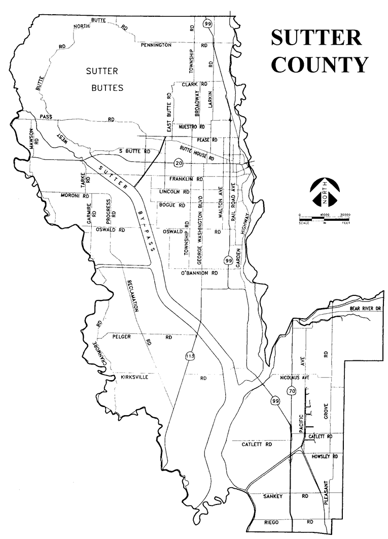 Image of Sutter County Roads Map